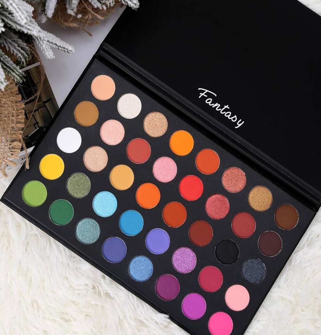 Highly Pigmented Eye Makeup Palette, Matte Shimmer Metallic Eyeshadow Pallet Long Lasting Blendable Natural Colors Make Up Eye Shadows Cosmetics Gift Kit