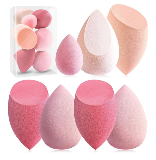 Makeup Sponge Set Foonbe Blender Sponges 7 Pcs for Liquid, Cream, and Powder, Latex Free, Multi colored Beauty Sponges with 1 Mini Sponge, Vegan & Cruelty-Free