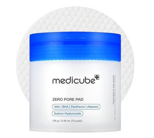 Medicube Zero Pore Pads 2.0, Dual-Textured Facial Toner Pads for Exfoliation and Pore Care with 4.5% AHA Lactic Acid & 0.45% BHA Salicylic Acid, Ideal for All Skin Types, Korean Skin Care (70 Pads)